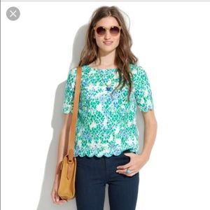 Madewell Painted Lace Floral Scalloped top - S